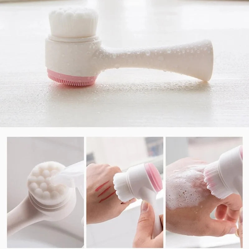 Brosse Nettoyante Visage Double Face en Silicone 3D