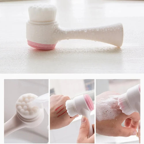 Brosse Nettoyante Visage Double Face en Silicone 3D