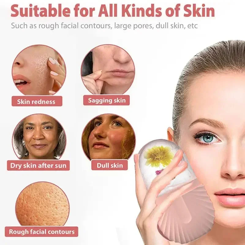 Ice Globe Roller Visage – Billes Glaçantes, Lifting & Contouring Naturel