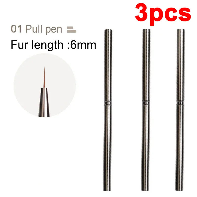 Pinceaux Nail Art Liner – Traité Fin 6 à 18mm | Manucure Professionnelle