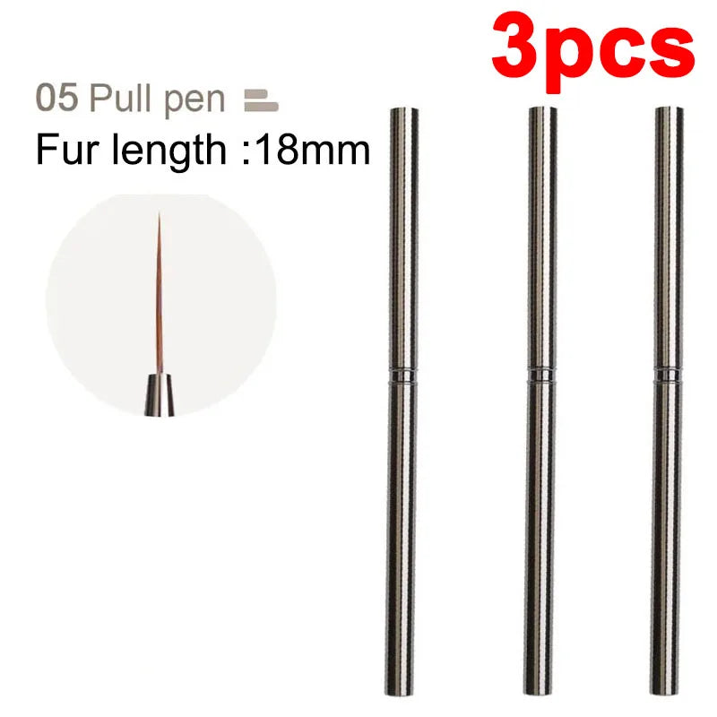 Pinceaux Nail Art Liner – Traité Fin 6 à 18mm | Manucure Professionnelle