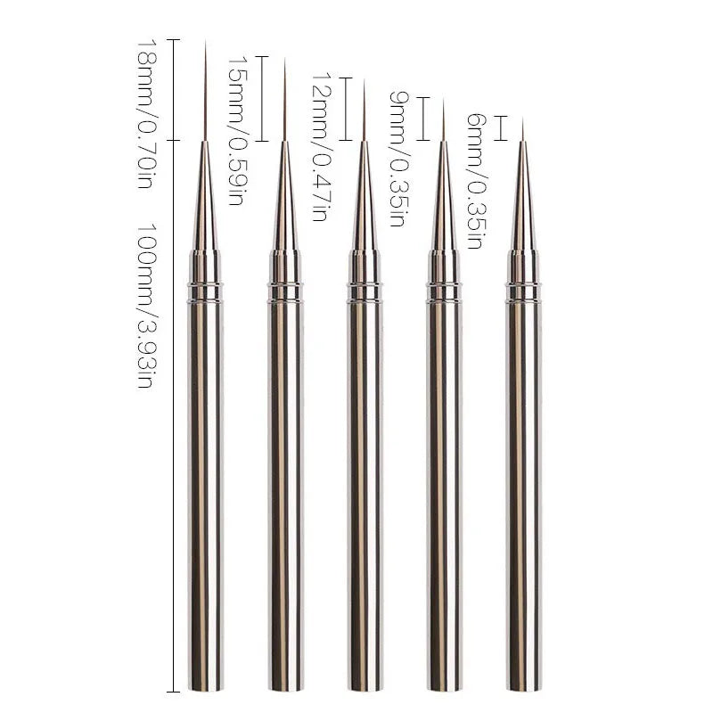 Pinceaux Nail Art Liner – Traité Fin 6 à 18mm | Manucure Professionnelle