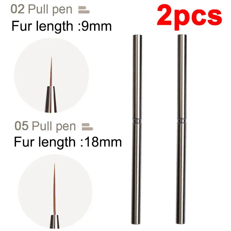 Pinceaux Nail Art Liner – Traité Fin 6 à 18mm | Manucure Professionnelle