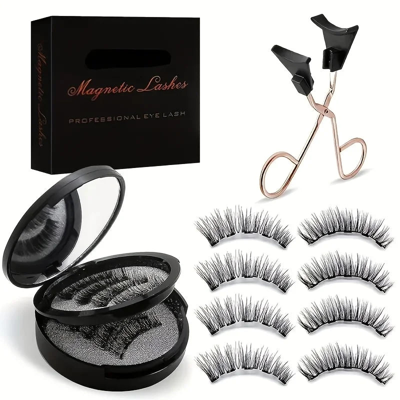 Kit Faux Cils Magnétiques 3D – 8 Pièces, Réutilisables, Sans Colle