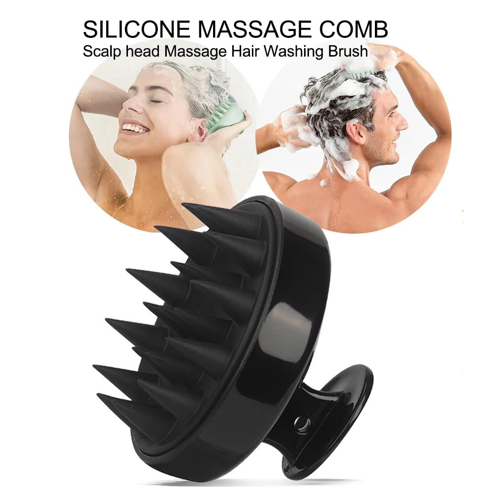 Brosse Massage Cuir Chevelu en Silicone – Stimule la Pousse & Shampooing Doux