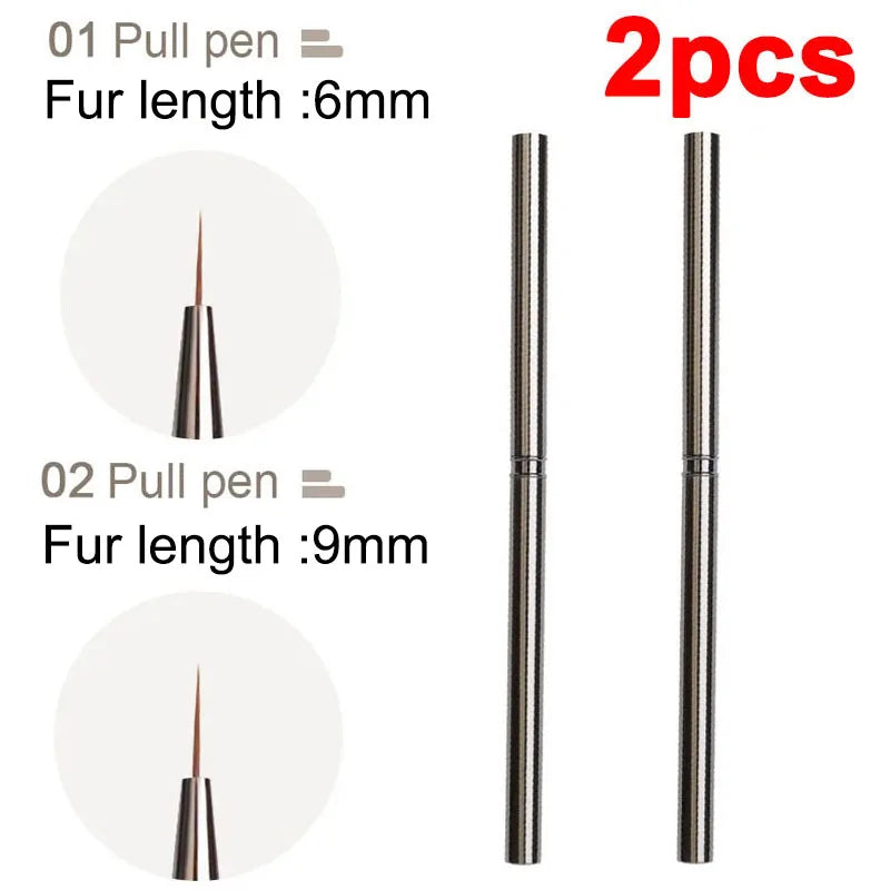Pinceaux Nail Art Liner – Traité Fin 6 à 18mm | Manucure Professionnelle