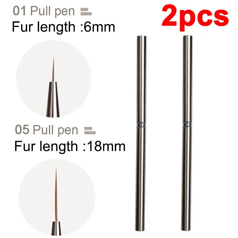 Pinceaux Nail Art Liner – Traité Fin 6 à 18mm | Manucure Professionnelle