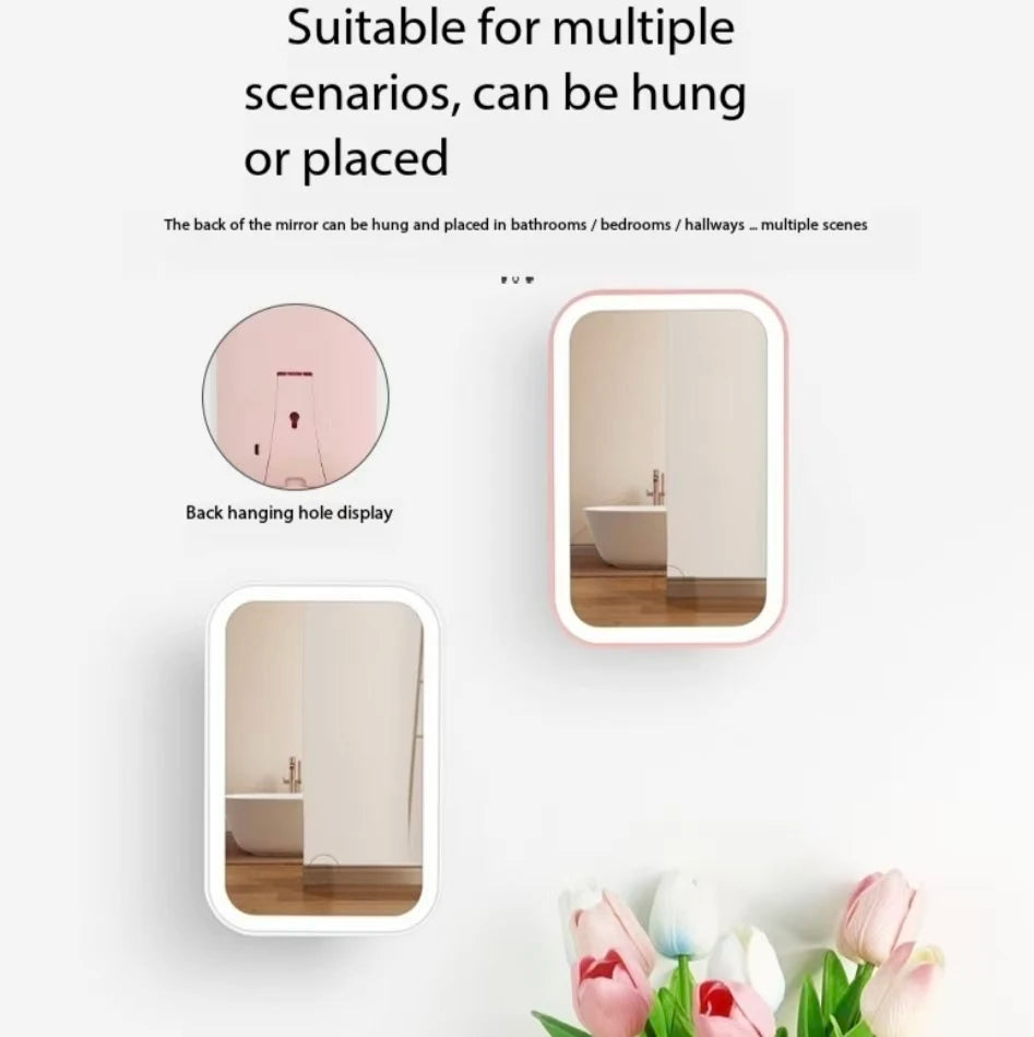 Miroir Maquillage LED Tactile – 3 Modes Lumineux, Pliable, Rechargeable USB