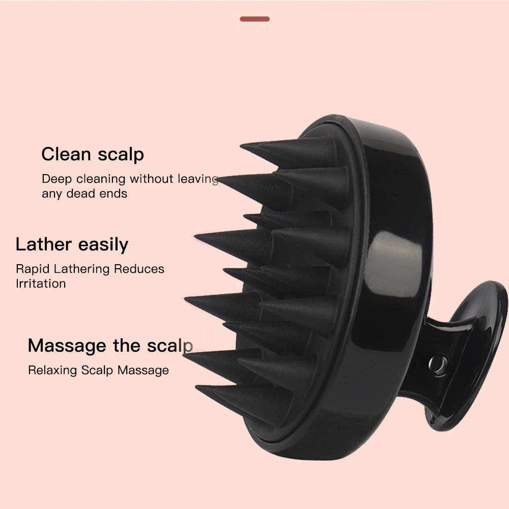 Brosse Massage Cuir Chevelu en Silicone – Stimule la Pousse & Shampooing Doux