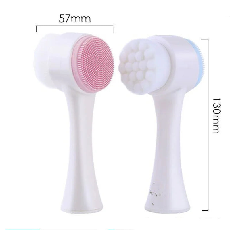 Brosse Nettoyante Visage Double Face en Silicone 3D